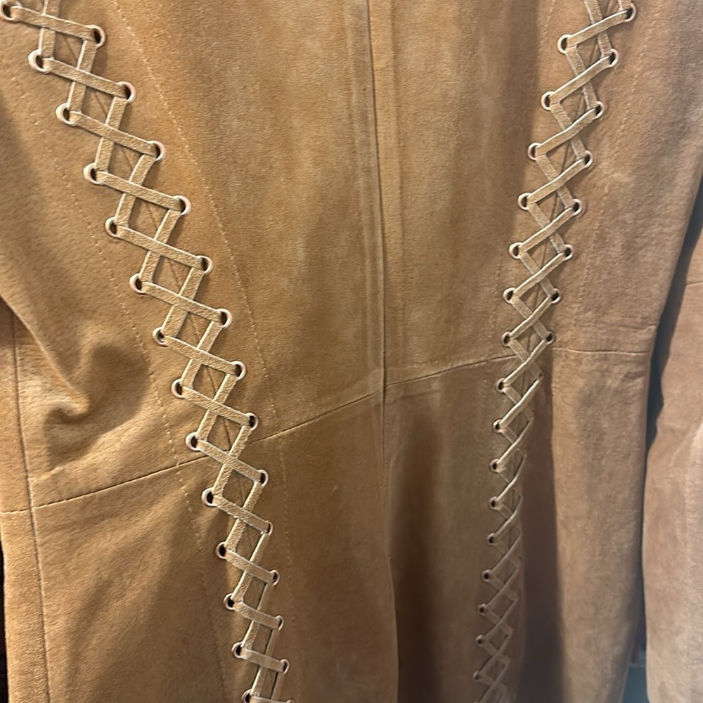 INTERMIX Brown Isaac Lace Up Suede Dress - Picture 10 of 11